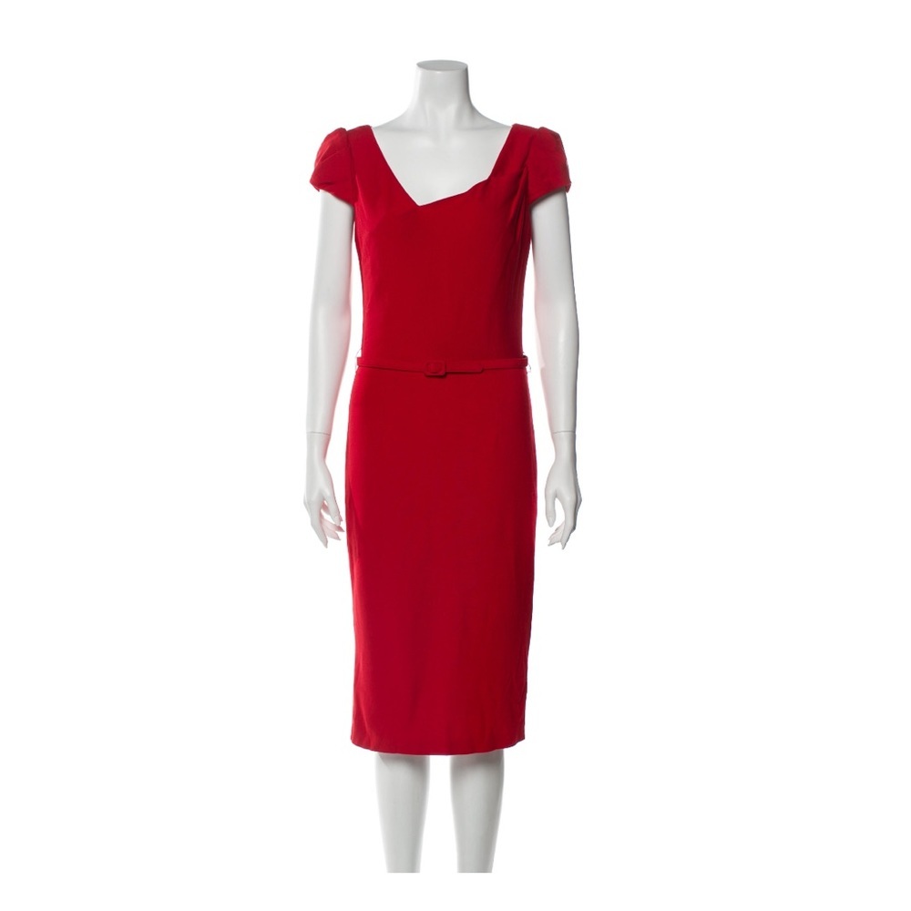 David Meister belted midi dress